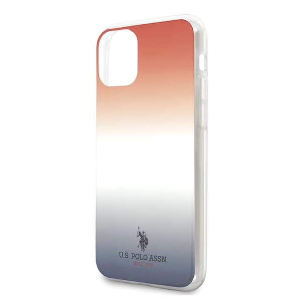 US Polo Gradient Pattern Collection-skal till iPhone 11 Pro, rött och blått