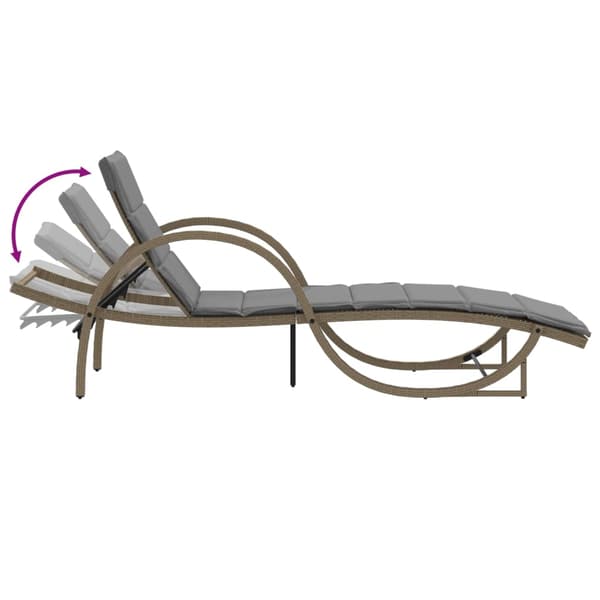vidaXL Solstolar med kuddar, set om 2, beige, polyrotting