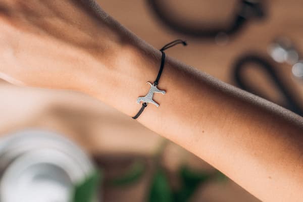 Silverarmband med Airedaleterrier-motiv