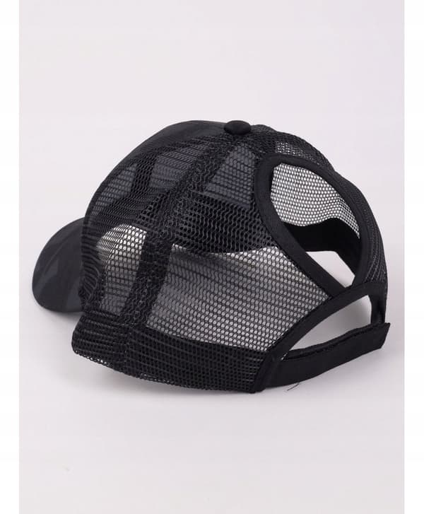 Baseballkasket mesh med hestehaleåbning sort 50/54
