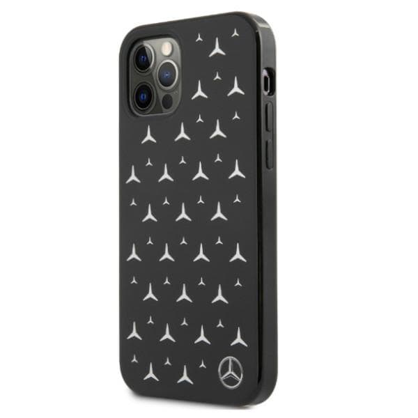 Mercedes Sølv Stjerne Mønster Etui til iPhone 12 Pro Max, Sort