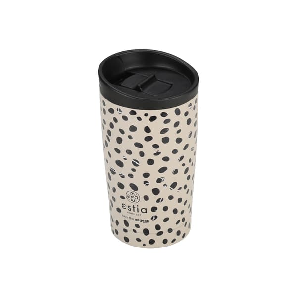 350 ml termosmugg i leopardfärgad taupe
