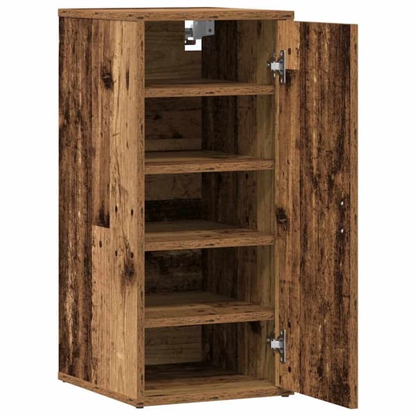 vidaXL skoskabe, 2 stk., antik træ, 32x35x70cm, spånplade