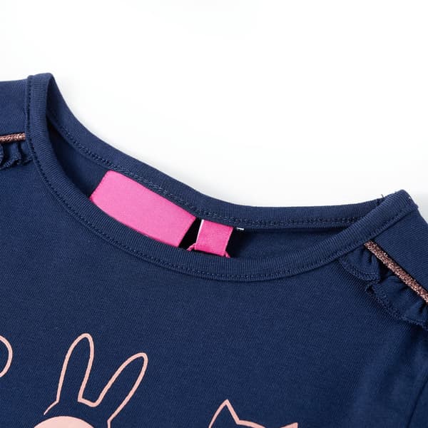 Barn långärmad T-shirt, marinblå, 116
