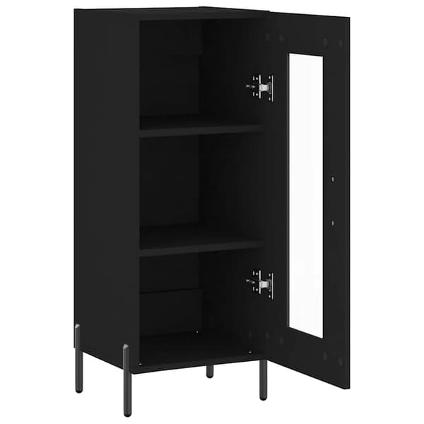 vidaXL skab, sort, 34,5x34x90 cm, træbaseret materiale