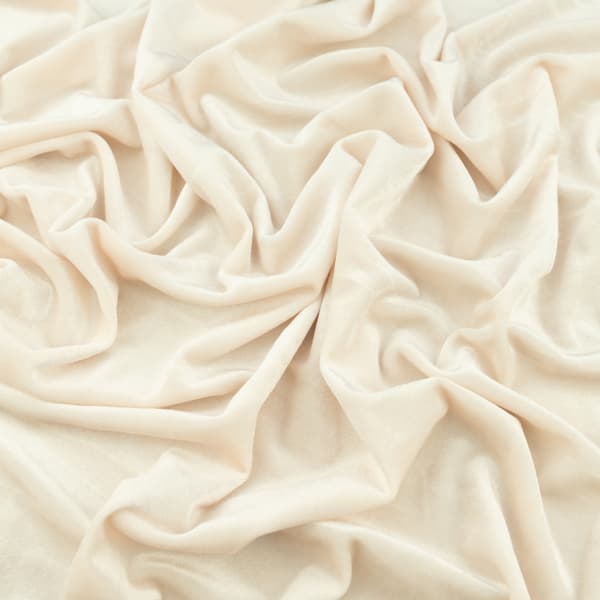 Velour stickad tyg cremefärgat 0,5m mjukt sytextil
