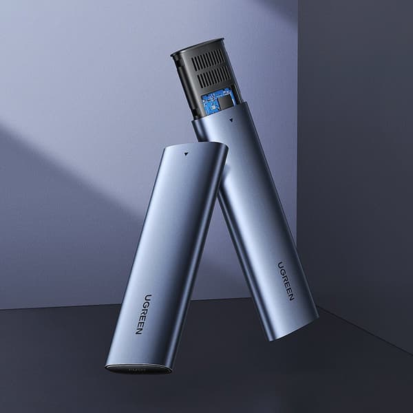 M.2 SuperSpeed 10Gbps SSD-kotelo + 0,5 m USB-C-kaapeli, harmaa