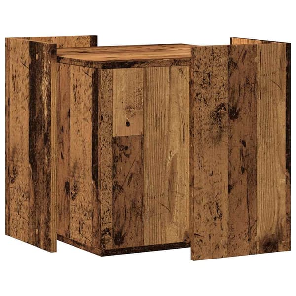 vidaXL Kattlåda antik trä 53x53x51 cm