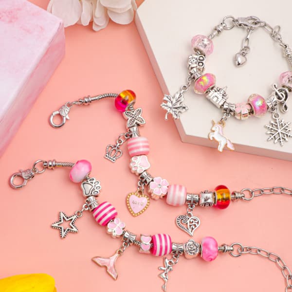 SMYKKELAVSÆT TIL PIGER ARMBÅND HALSKEDE CHARMS