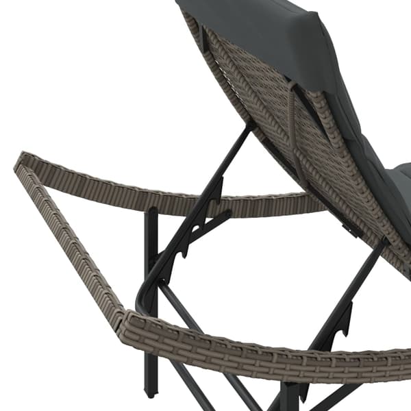 vidaXL liggestole med bord, sæt med 2, grå, polyrattan
