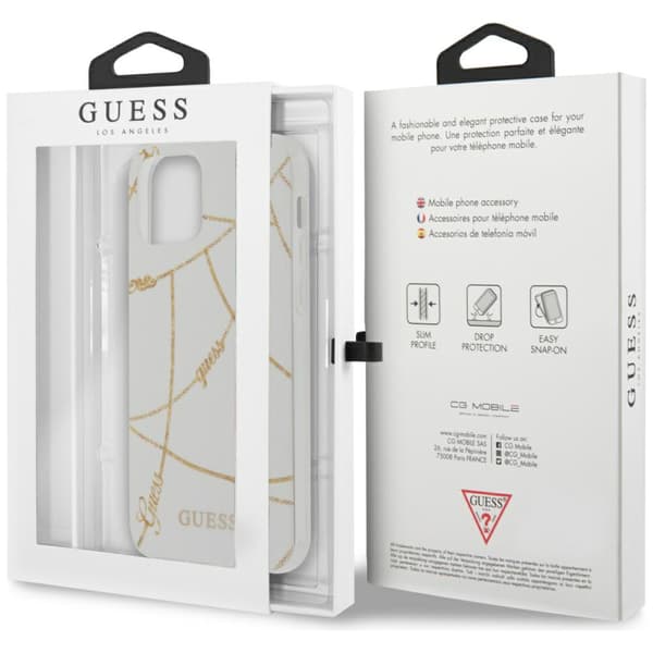 Guess Gold Chain Collection-etui til iPhone 12 mini, hvid