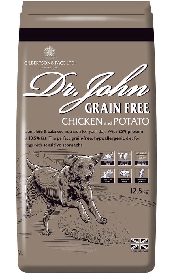 Dr John Spannmålsfri Kyckling & Potatis 12,5 kg Spannmålsfritt Torrfoder för Hundar