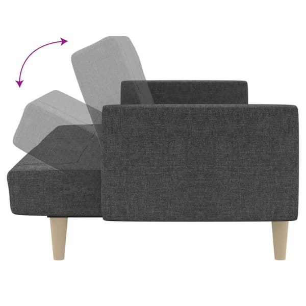 vidaXL 2-sits bäddsoffa, mörkgrå, klädd i tyg