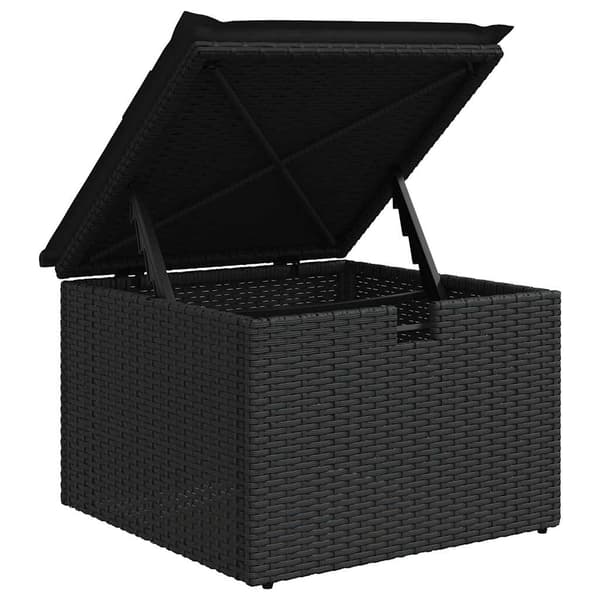 vidaXL 2-delt sofasæt med hynder, sort, polyrattan og akacie