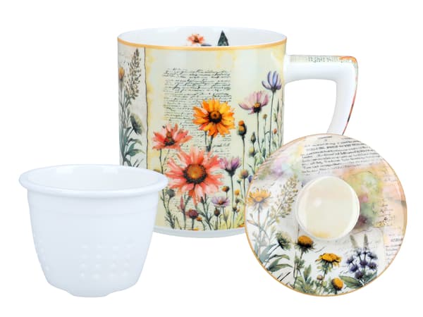 Mugg med tekopp och lock - L. Lozano, Herbal Harmony (CARMANI)