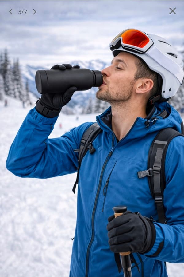 500 ml ståltermosflaska för varma och kalla drycker, svart