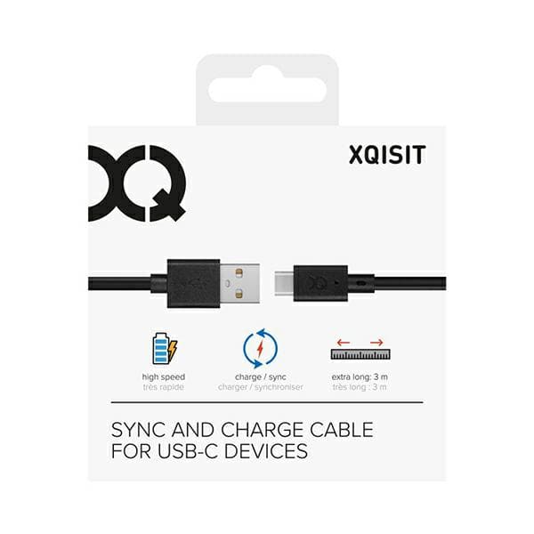 Lataa ja synkronoi USB A - USB C 3,0 m musta