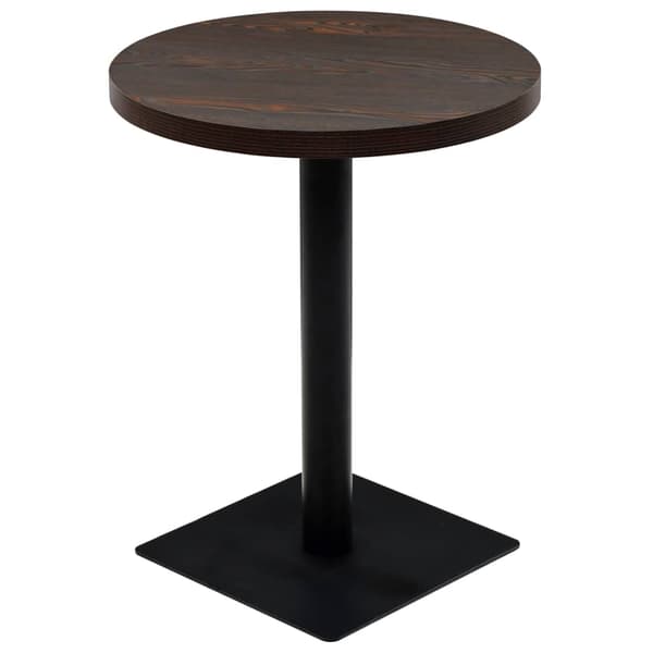 vidaXL MDF bistrobord med stålbas 60x75 cm mörk ask