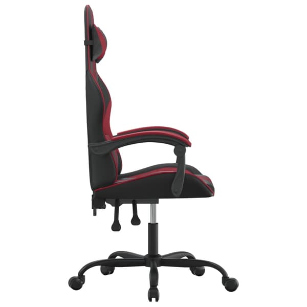 vidaXL gamingstol, sort og bordeaux, kunstlæder