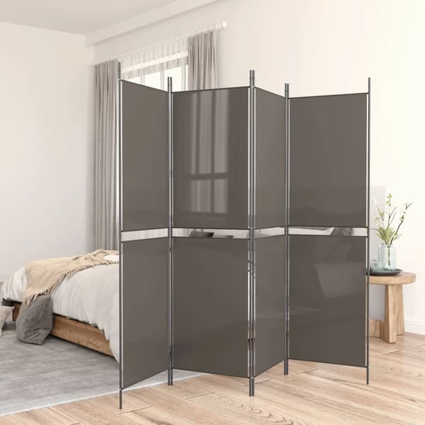 vidaXL 5-panelsskærm, antracit, 250x220 cm, stof