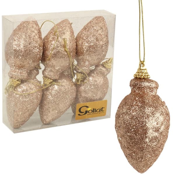 Set med 6 glittergranar