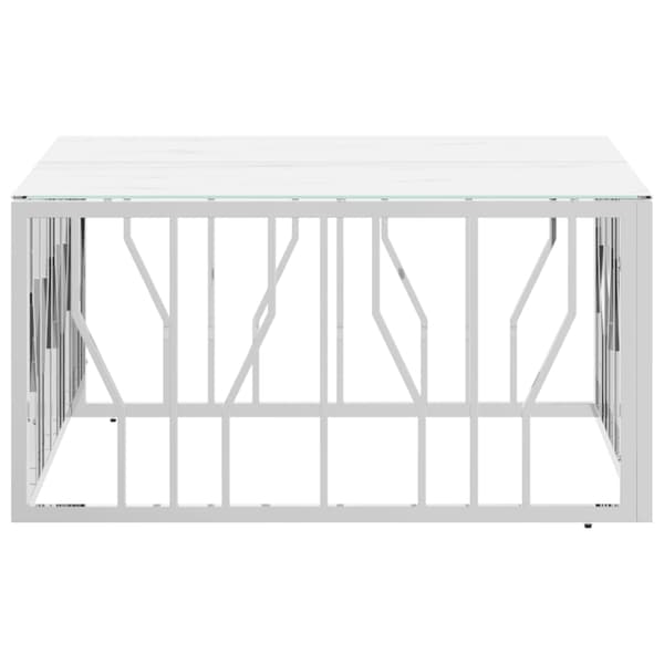 vidaXL sofabord sølv 80x80x40 cm rustfrit stål og glas