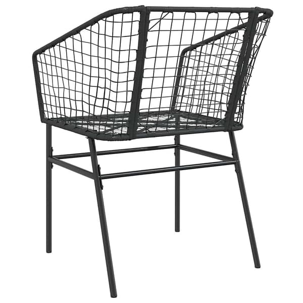 vidaXL havestole, sæt med 2, sort, polyrattan