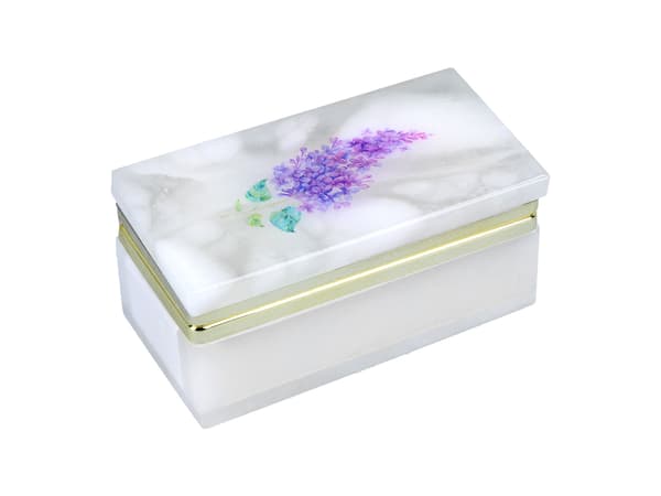 Rektangulär alabasterlåda 8x4cm