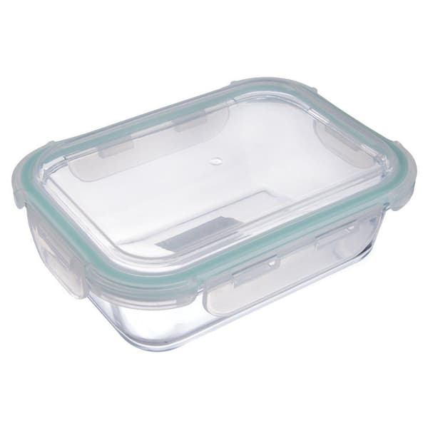 Glasbehållare med lock och försegling, ugnssäker form, 1 l