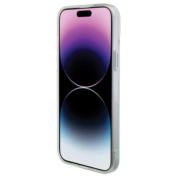 Guess IML Iridescent MagSafe-etui til iPhone 15 Pro, turkis