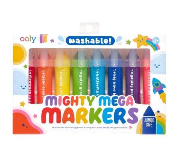 Mighty Mega tvättbara markörer i 8 färger