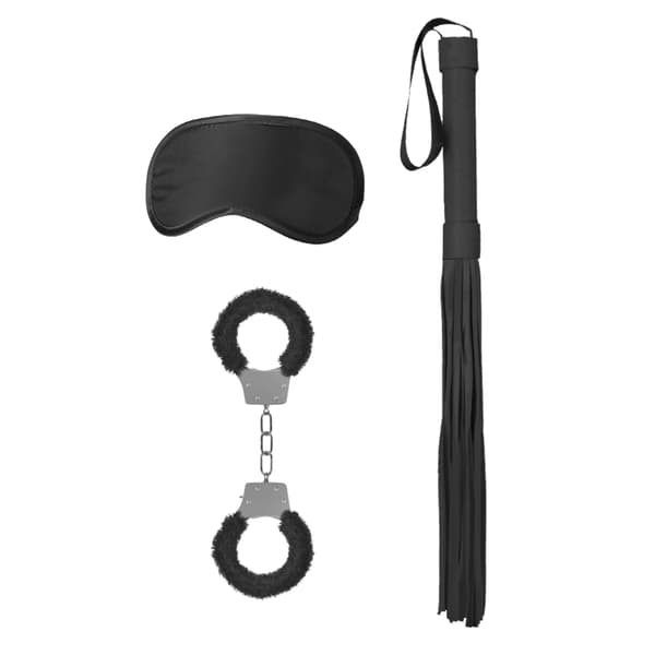 Aj! av Shots Bondage Starter Kit - Handbojor, Mask, Piska
