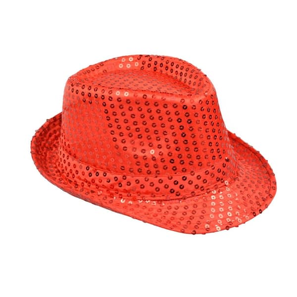 Rød pailletterhat