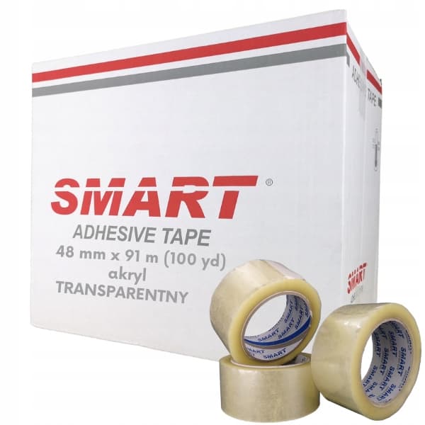 Smart pakketape, transparent, bredde 48 mm, længde 60 m, 6 stk.