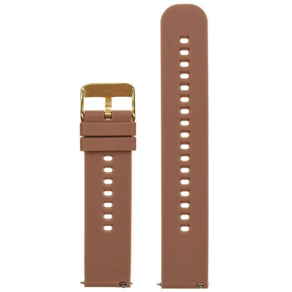 Gummirem til uret U27 - brun/guld - 18mm