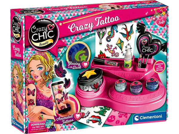 Clementoni Crazy Chic Tattoo Kit til skøre glittertatoveringer