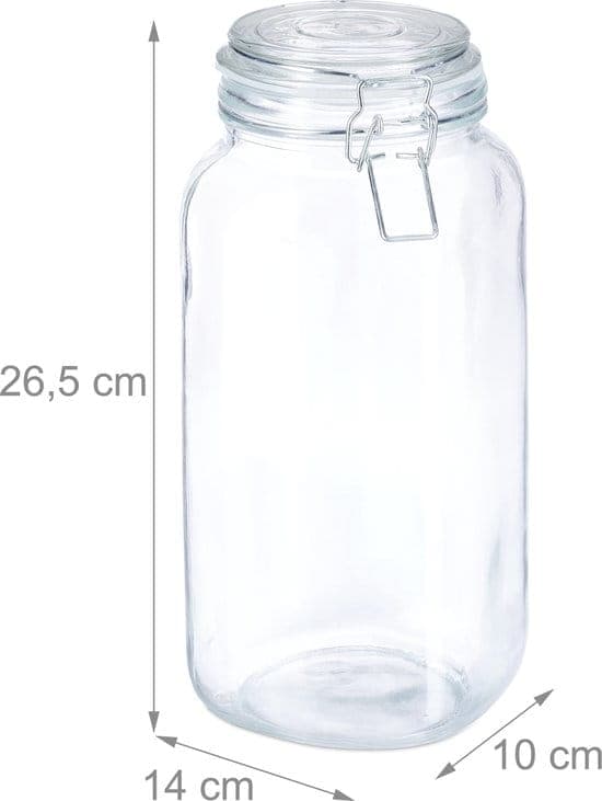 Set med 6 förslutningsbara burkar