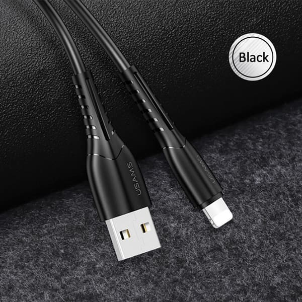 USAMS U35 USB-A - Lightning 2A -pikalatauskaapeli 1m musta