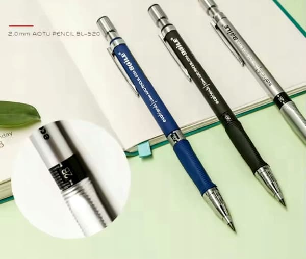 3x Stiftpennor 3 färger, med 2x reservstift 2 mm 2B 12 st