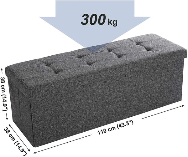 Quiltad förvaringspuff 110 cm