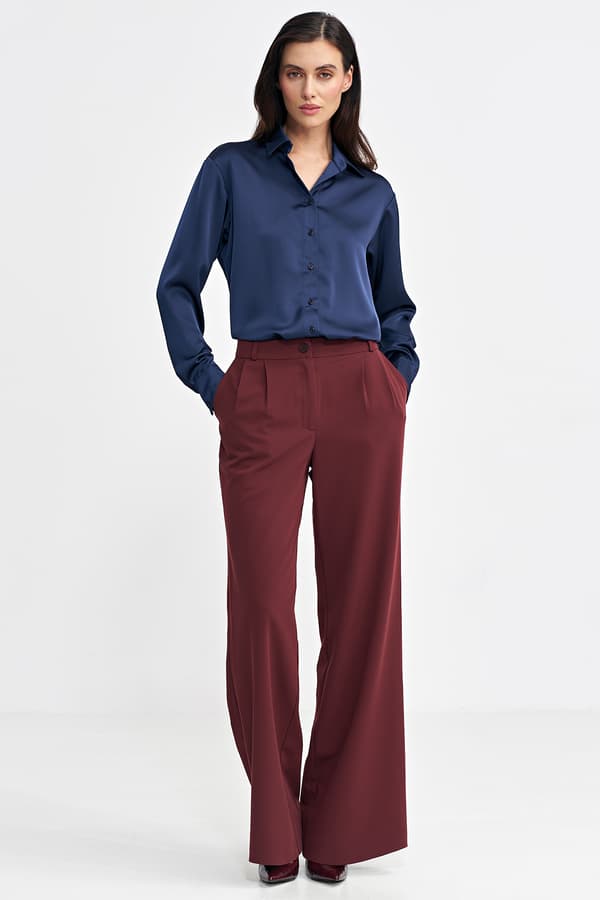 Satin body shirt - marineblå 36
