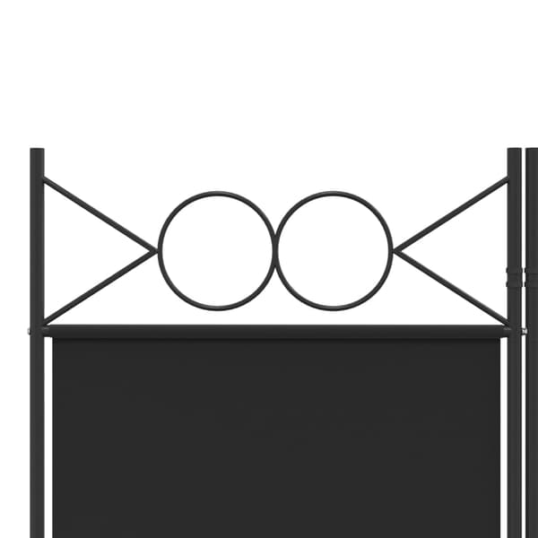 vidaXL 5-panels rumdeler, sort, 200x200 cm, stof
