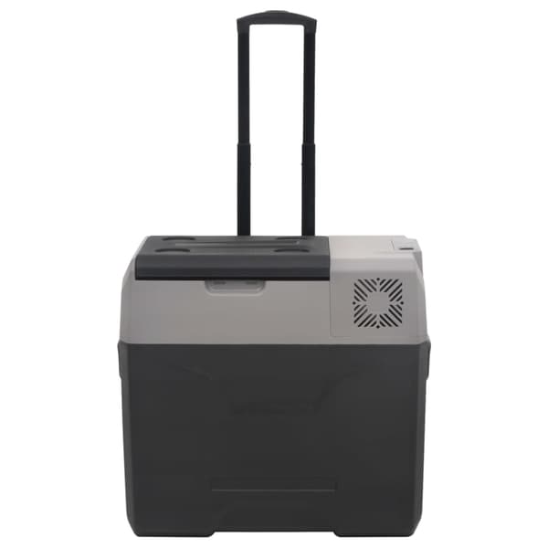 vidaXL Jääkaappi pyörillä virtalähteellä, musta ja harmaa, 30 l, PP