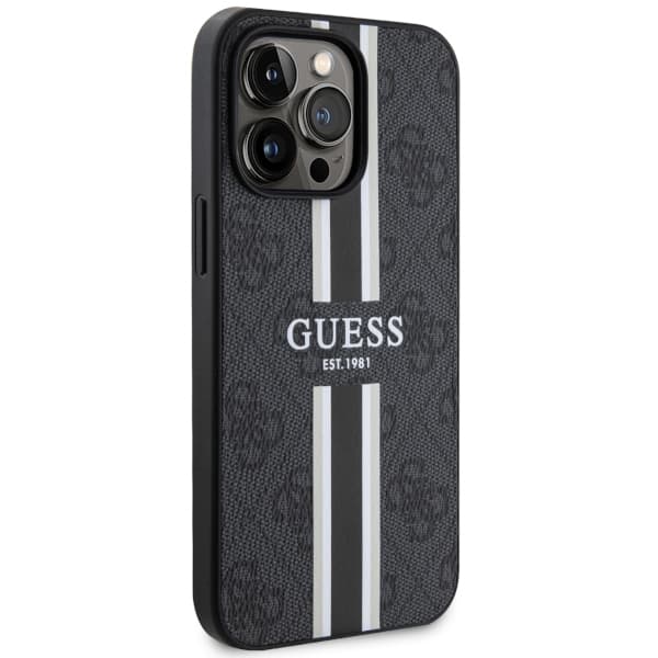 Guess 4G Printed Stripes MagSafe-etui til iPhone 13 Pro / 13, sort