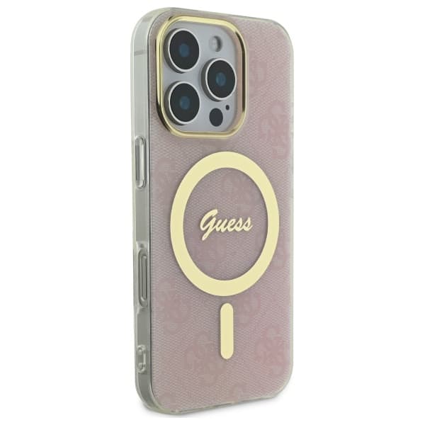 Guess IML 4G MagSafe-etui til iPhone 16 Pro, lyserød