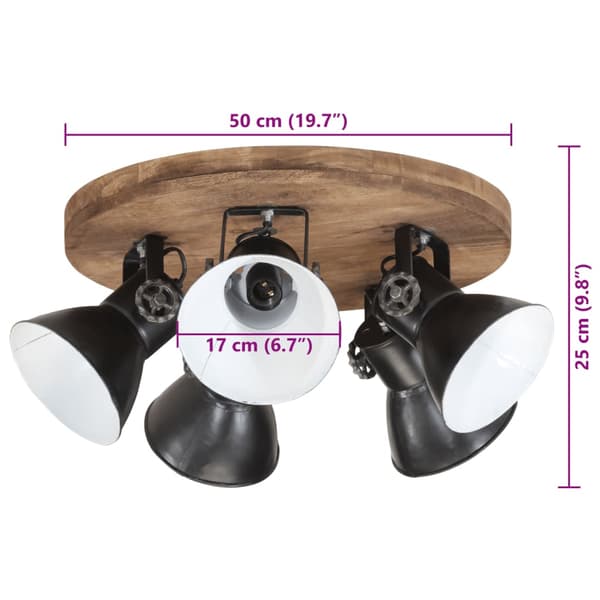 vidaXL loftslampe 25 W, sort, 50x50x25 cm, E27