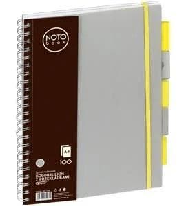 Spiralnotesbog A4/100K kvadreret grå GRAND