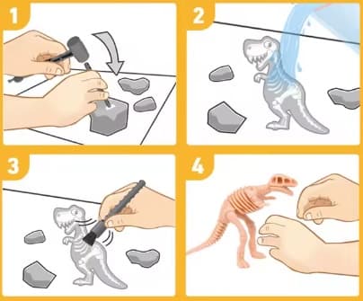 DINOSAURIEÄGG FOSSIL 6 MÖNSTER