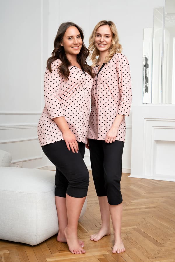 Marit dampyjamas med 3/4-ärmar, 3/4-byxor S