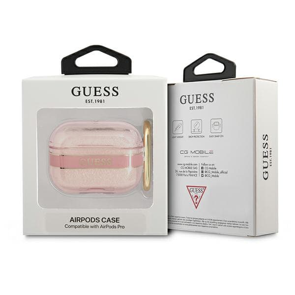 Guess Strap Collection-etui til AirPods Pro, lyserød